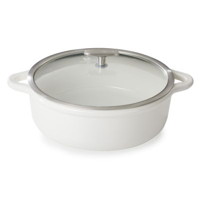 Podgrzewacz porcelanowy niski szklana pokrywa, biały, 4 l BOMBANCE - REVOL