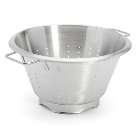 Stainless steel conical colander with bottomband & 2 handles, ? 32 cm DE BUYER 