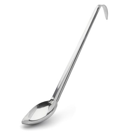 Stainless steel straigheightbasting spoon green range, 37 x 6.5 cm, handle 28 cm length DE BUYER 