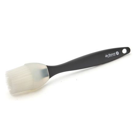 Large oval silicone pastry brush fine silk, 3.5 x 4.5 x 25 cm DE BUYER 