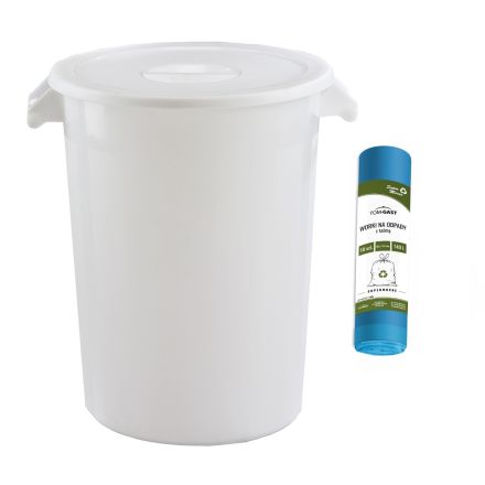 Bin with lid and waste bag, 100 L