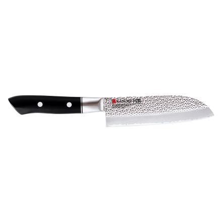 Japanese knife Santoku with short blade, 13 cm lenght, forged steel, casted KASUMI 