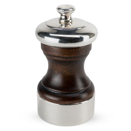 Pepper mill Bistro, 10 cm height, wood / silver copper finish PEUGEOT 