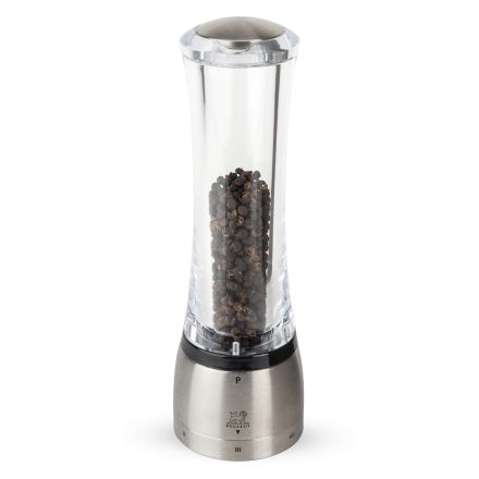 Pepper mill Daman u'Select, 21 cm height, stainless steel / acrylic finish PEUGEOT 