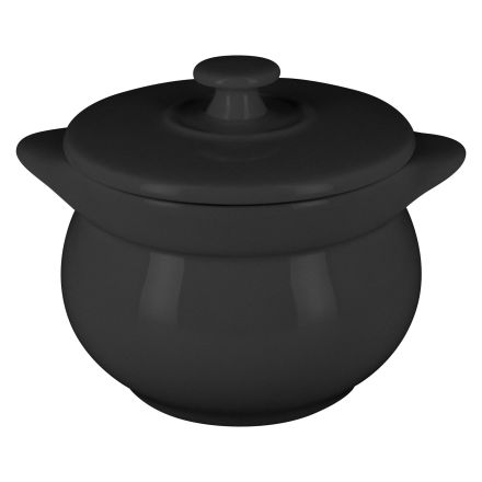 Round Cream soup bowl with a  lid Volcano 45 cl, dia. 10.6 cm Chef's Fusion line RAK PORCELAIN 