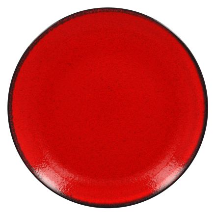 Talerz płaski, okrągły 24 cm czerwony FIRE - RAK PORCELAIN