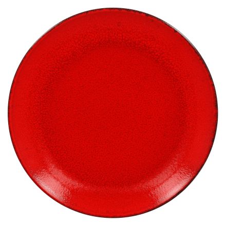 Talerz płaski, okrągły 27 cm czerwony III FIRE - RAK PORCELAIN