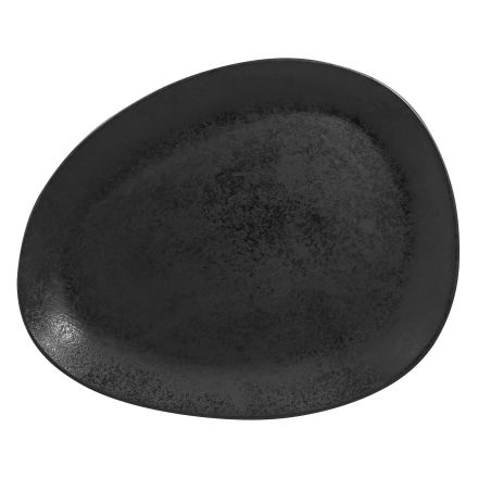 Flat plate 27x21,5 cm, black  SUGGESTIONS Shaped - RAK PORCELAIN