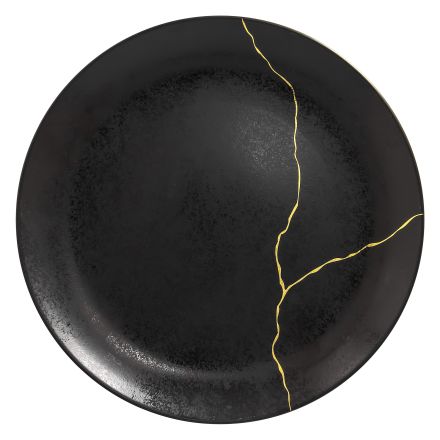 Flat round plate 31 cm, black  KINTZOO - RAK PORCELAIN