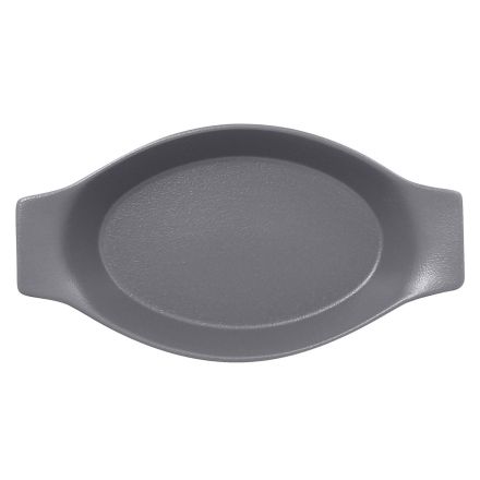 Oval platter with grip, 25 x 14 cm, grey Chef's Fusion line RAK PORCELAIN 