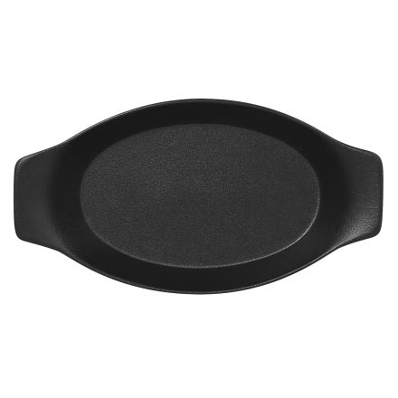 Oval platter with grip, 30 x 16 cm, black Chef's Fusion line RAK PORCELAIN 