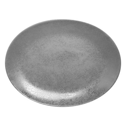 Oval plate, dia. 36 cm, grey Shale line RAK PORCELAIN 