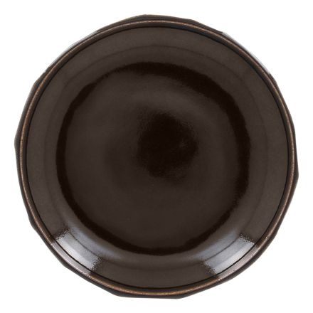 Carved flat plate 20 cm brown SKETCHES - RAK PORCELAIN
