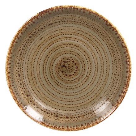 Flat plate, dia. 31 cm, brown Twirl line RAK PORCELAIN 
