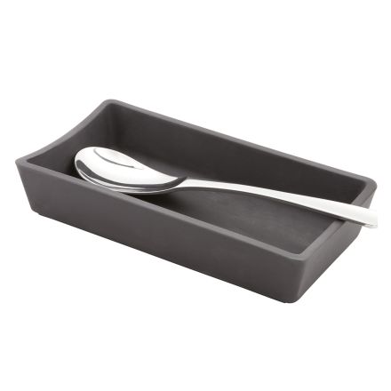 
Black ceramic spoon rest, matt slate style color Rvlt2 Spoon Rest line REVOL 