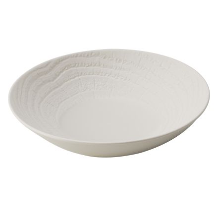 Wood-effect porcelain soup bowl, ivory color Arborescence Coupe Plate line REVOL 