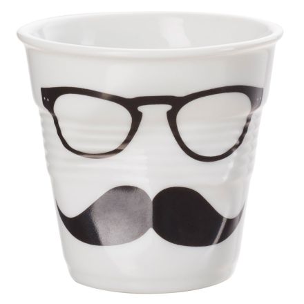 Designed espresso cup in porcelain, white monsieur color Espresso Crumple Tumbler line REVOL 