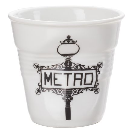 
Designed cappuccino cup in porcelain, white metro color Cappuccino Crumple Tumbler line REVOL 