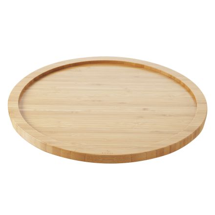 Round tray for basalt 30 cm steak plate,, dia. 34 cm h. 1.7 cm, bamboo color Round Liner For Basalt Steak Plate line REVOL 
