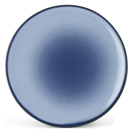 Flat ceramic plate, cirrus blue color Equinoxe Presentation Plate line REVOL 