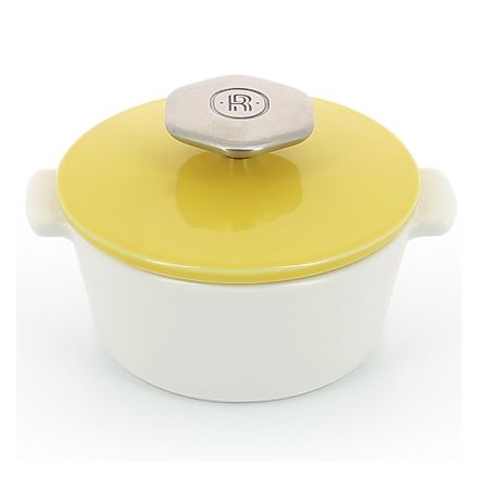 White pot, yellow lid 10 cm REVOLUTION - REVOL