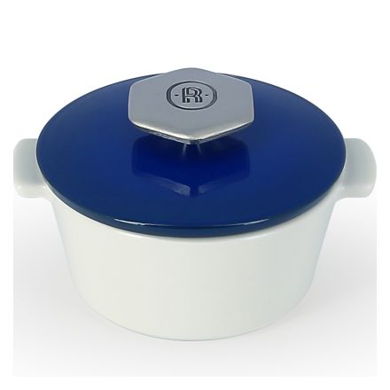 White pot, blue lid 10 cm REVOLUTION - REVOL