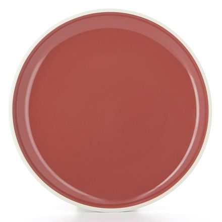 Coloured porcelain flat plate, red color Color Lab Dinner Plate line REVOL 