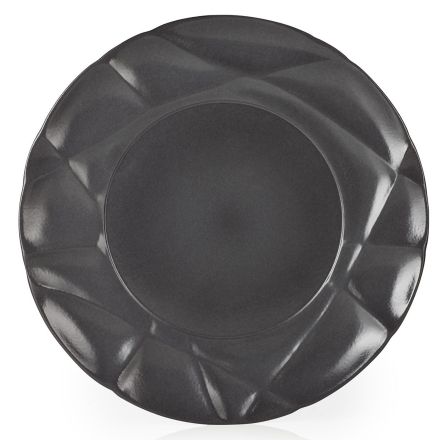 Porcelain flat plate, black color Succession Large Plate line REVOL 