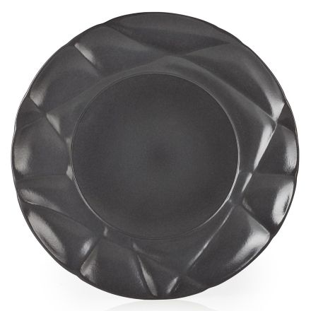 Porcelain flat plate, black color Succession Deep Plate line REVOL 
