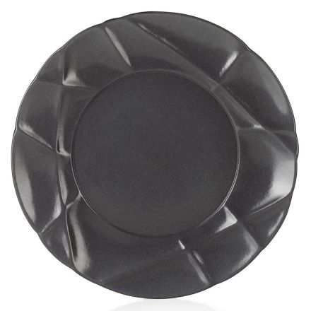 Porcelain flat plate, black color Succession Small Plate line REVOL 