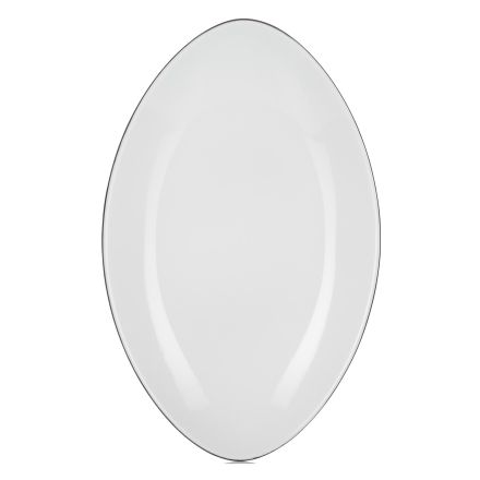 
Oval ceramic plate, white cumulus color Equinoxe Service Plate line REVOL 