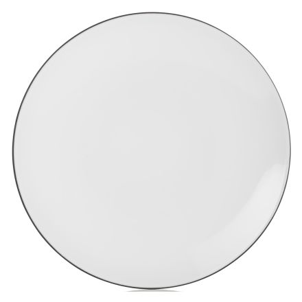 Flat ceramic plate, white cumulus color 26 cm Equinoxe Dinner Plate line REVOL 