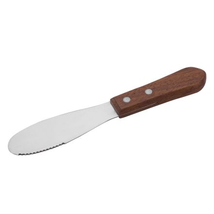 Butter knife with wooden handle