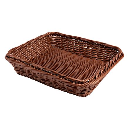 Basket GN 1/2, polirattan, brown VERLO