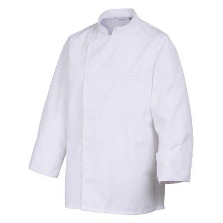 Bluza kucharska biała, biała lamówka, długi rękaw rozm. XL ENERGY - ROBUR