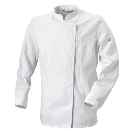 Bluza kucharska biała, biała lamówka, długi rękaw rozm. XL EXPRESSION - ROBUR