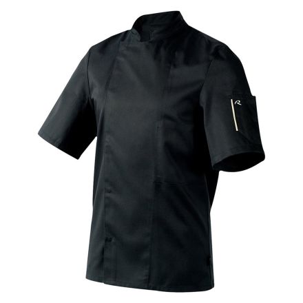 Bluza kucharska czarna, krótki rękaw rozm. L NERO - ROBUR