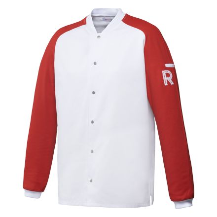 Bluza kucharska biało-czerwona, długi rękaw rozm. S VINTAGE - ROBUR
