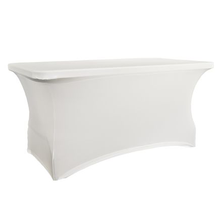 Stretch table cover, rectangular, 152,4 cm length, white VERLO