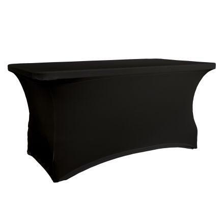 Square catering table 152,4 cm with black cloth cover VERLO