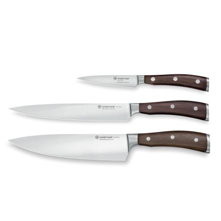 Set - Chef's knife 20 cm , kitchen knife 16 cm and vegetable knife 9 cm IKON - WÜSTHOF