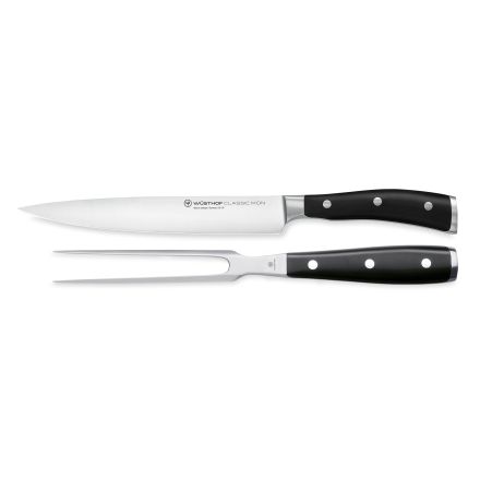 Set - Meat knife 20 cm and Meat fork  16 cm CLASSIC IKON - WÜSTHOF