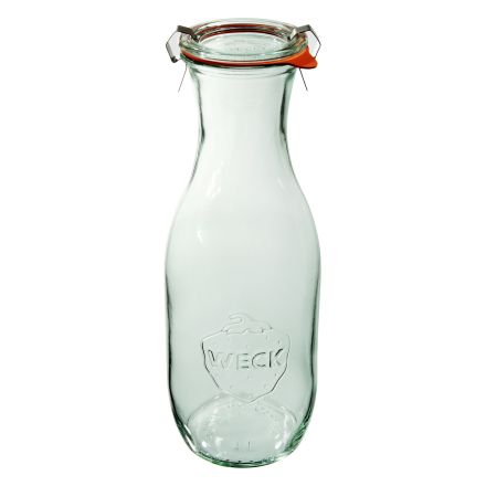 Butelka SAFTFLASCHE 1062 ml z pokrywką, uszczelką i 2 zapinkami  - op. 6 szt - WECK