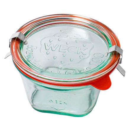 Jar QUADRO 290 ml with lid, seal and 2 clasps - pack 6 pcs - WECK