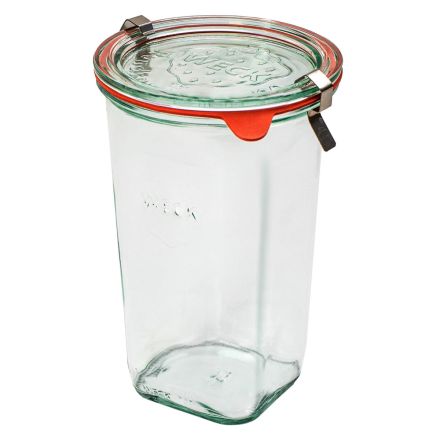 Jar QUADRO 795 ml with lid, seal and 2 clasps - pack 6 pcs - WECK