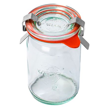 Jar MINI-ZYLINDER 145 ml with lid, seal and 2 clasps - pack 12 pcs - WECK